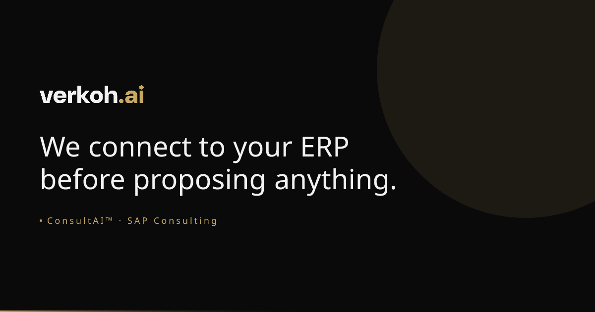 Verkoh.ai — ConsultAI™ SAP Consulting
